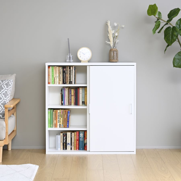 商品情報_スライド扉ブックシェルフ | 山善の商品情報サイト | YAMAZEN