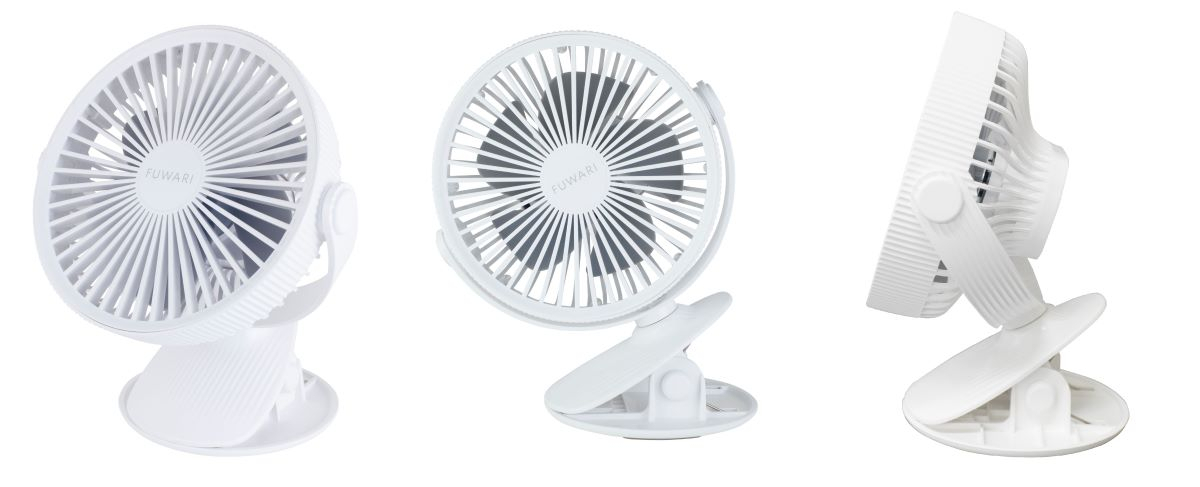 卓上扇風機 ホワイト コンパクトデザイン SIXPLUS クリップ付き 扇風機 卓上 USB扇風機 パーソナル扇風機