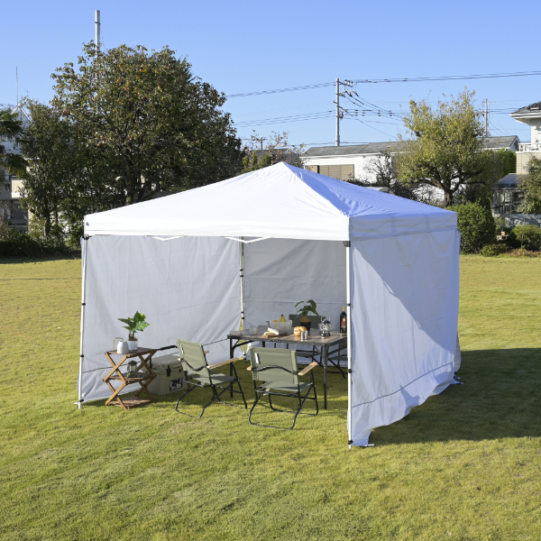 新品です。タープテント‼️‼️ 商品情報_ワンタッチタープテント（サイドシート3枚付） | 山善