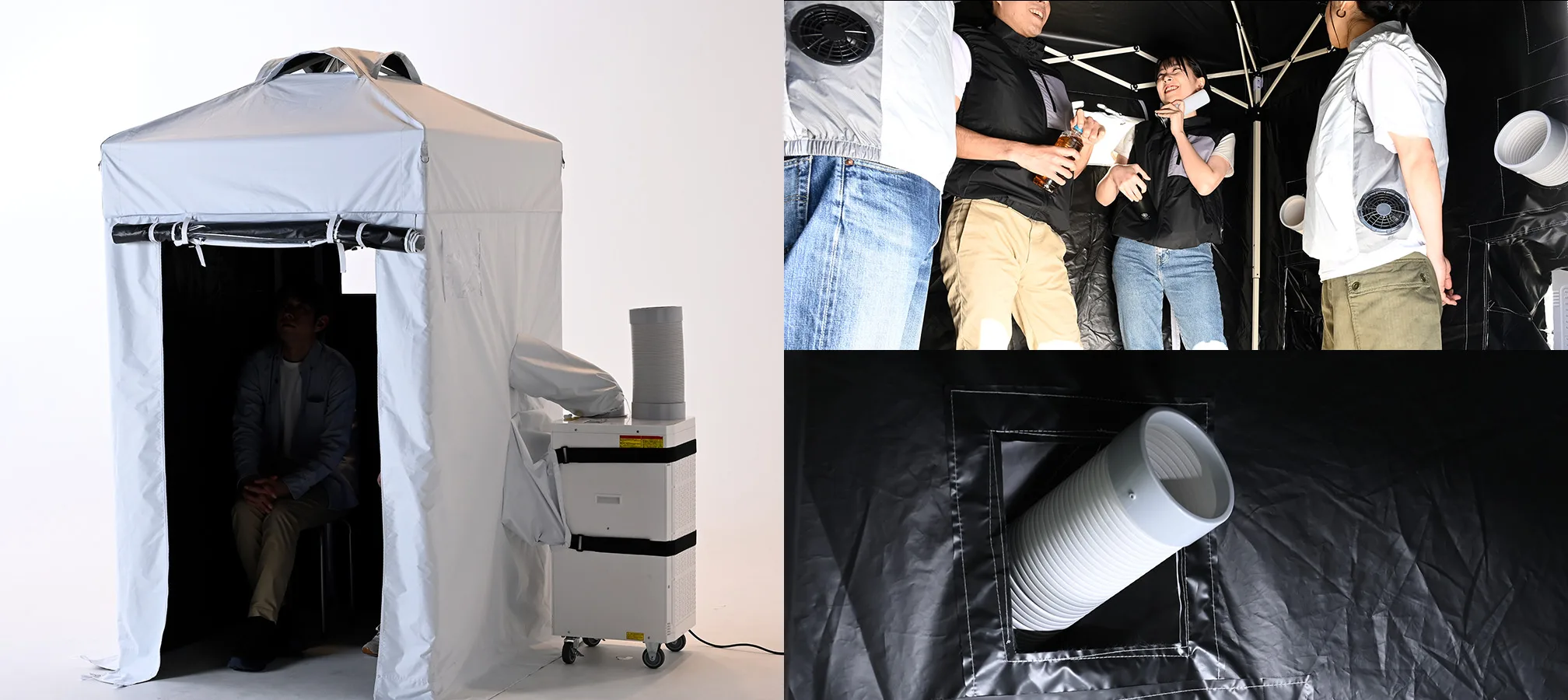 遮熱・遮光仕様の屋外シェルター