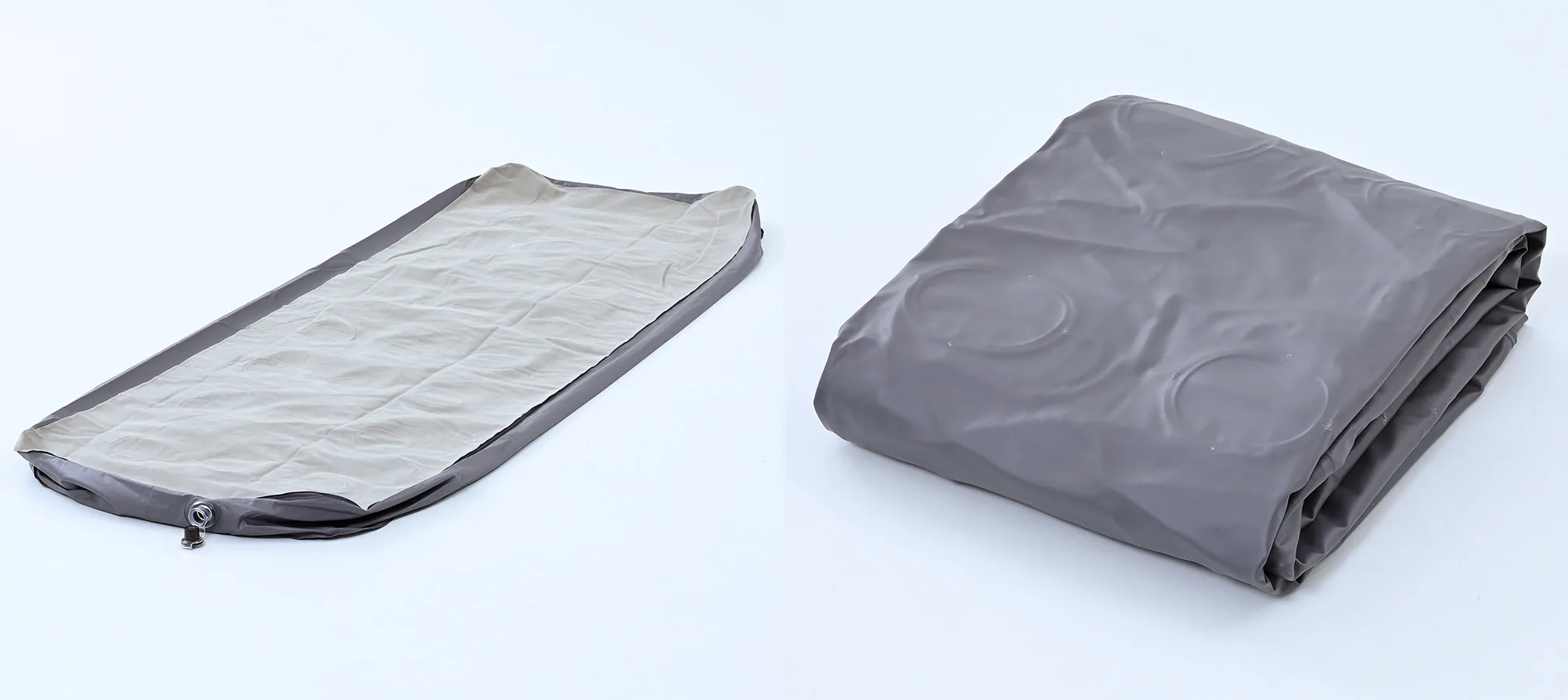 折り畳んだハンディポンプ付きエアベッド